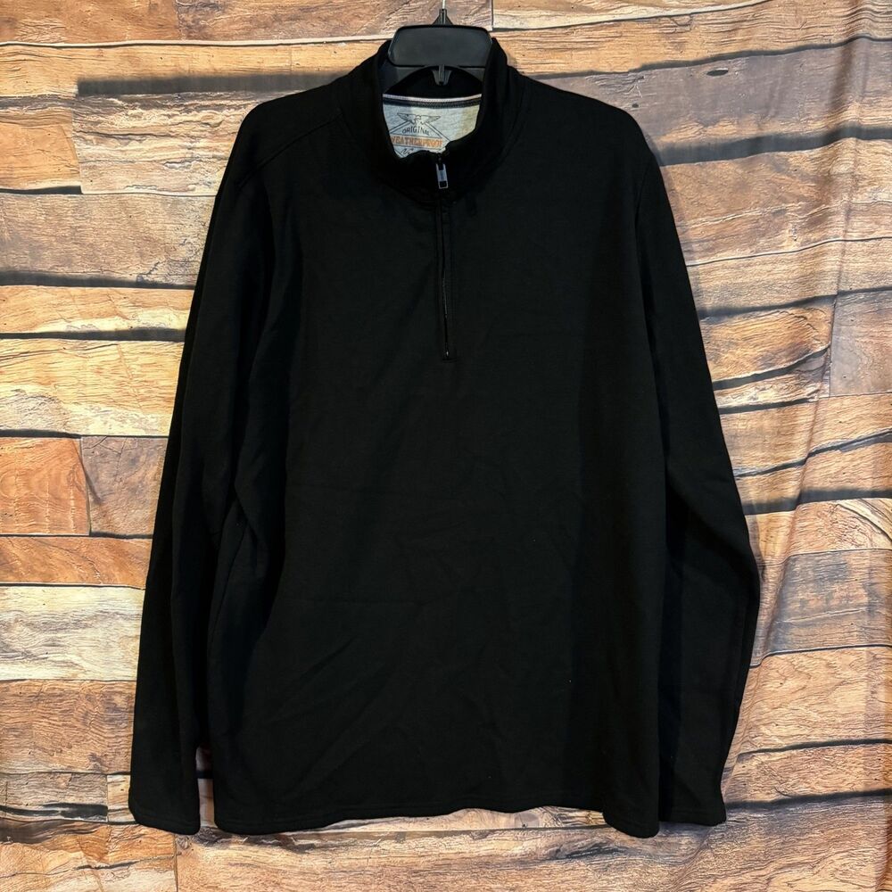 Original Weatherproof Vintage Men's Black 1/4 Zip Pullover Activewear Top Size